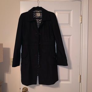 Tulle Pea Coat Black